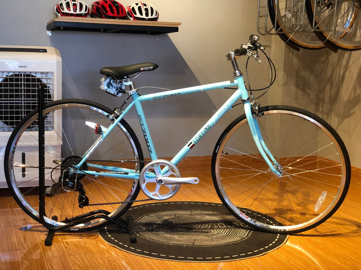 Xe đạp phố Fortina màu xanh