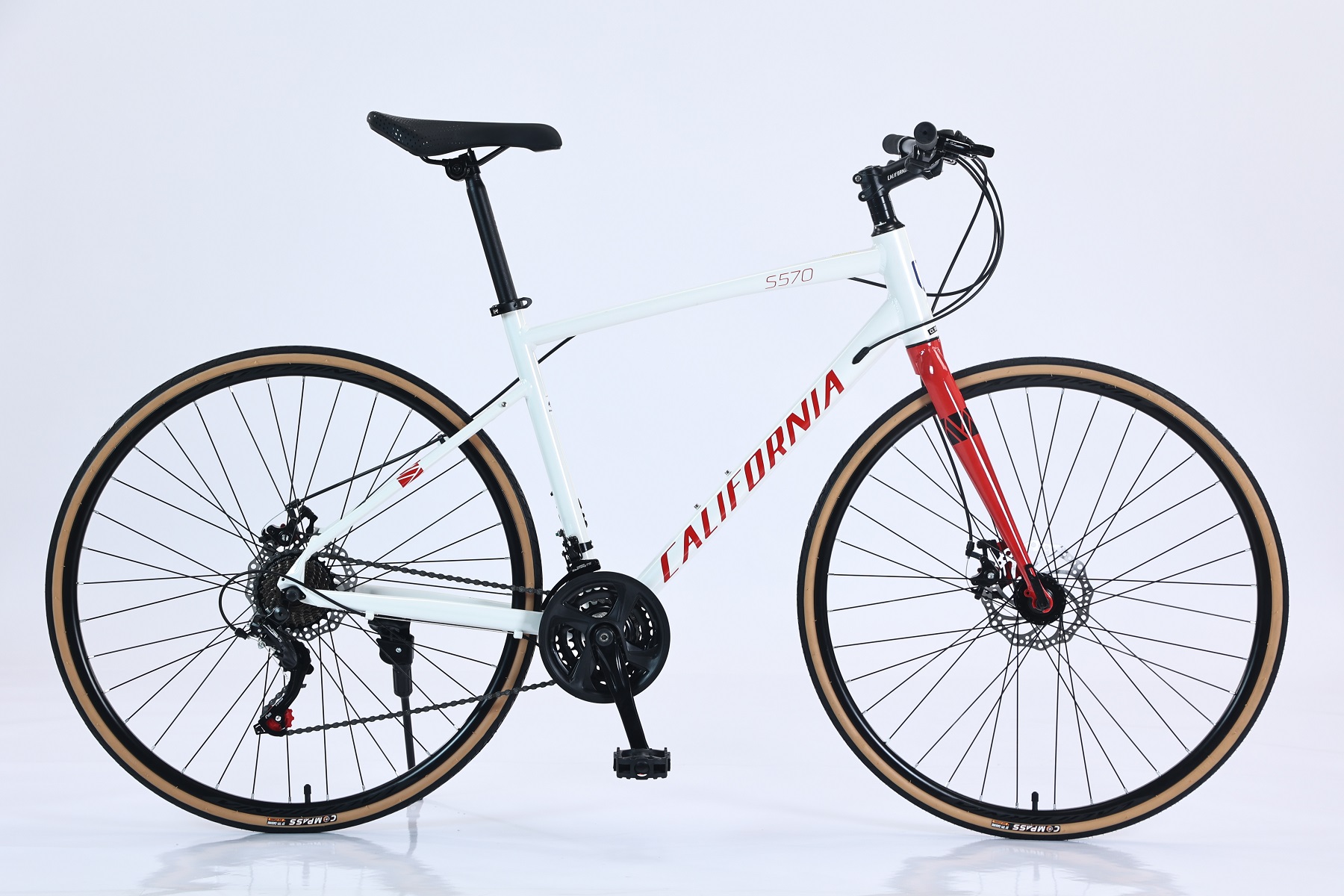 Hello Bike - Xe đạp California City S570 màu trắng đỏ