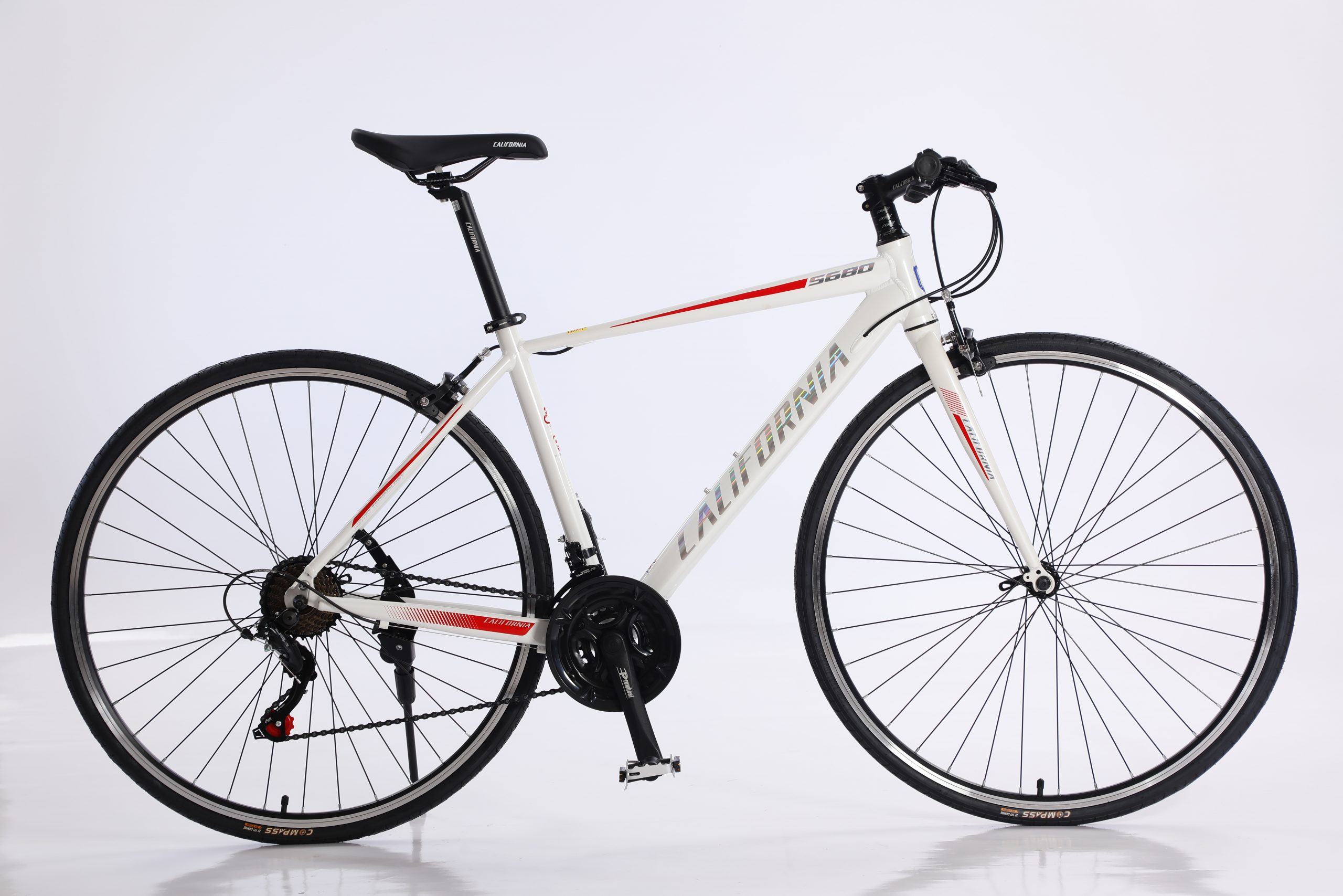 Hello Bike - Xe đạp California S680 2023 màu trắng đỏ