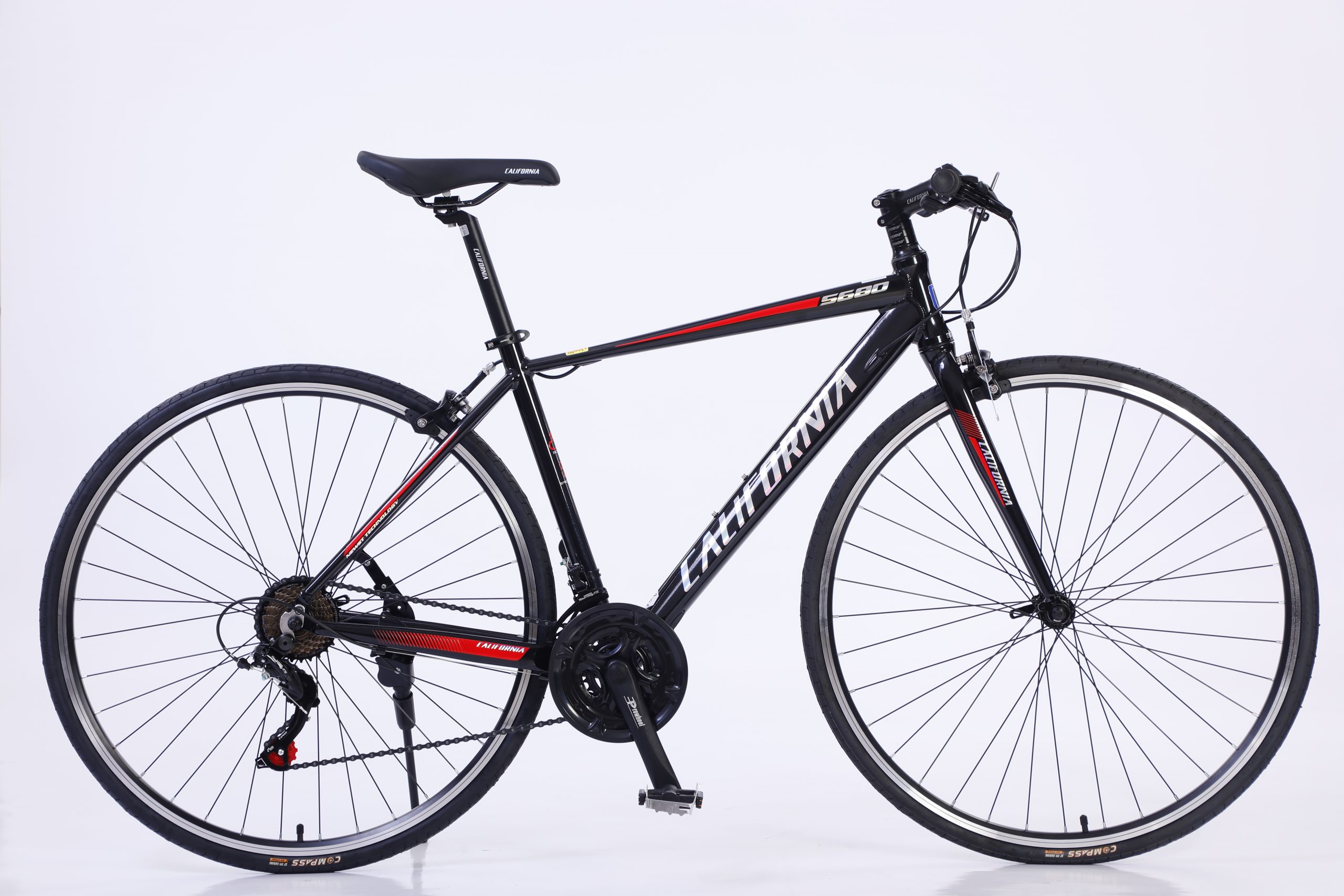 Hello Bike - Xe đạp California S680 2023 màu đen đỏ