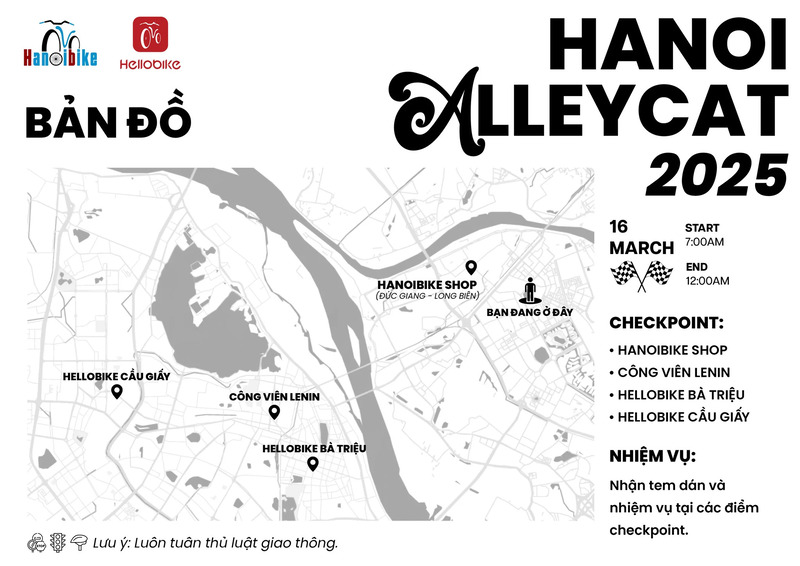 Lịch trình chi tiết của giải đua Alley Cat Hà Nội 2025